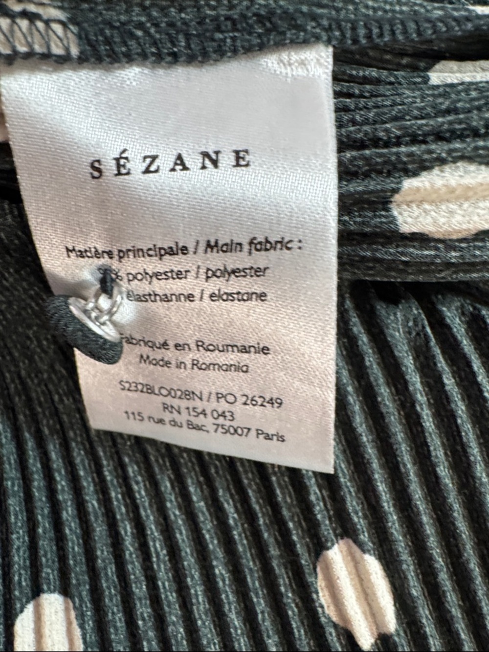 NWT Sezane Rosalinda Polka Dot Pleated Blouse - Size 8 (FR 40) - Picture 9 of 12